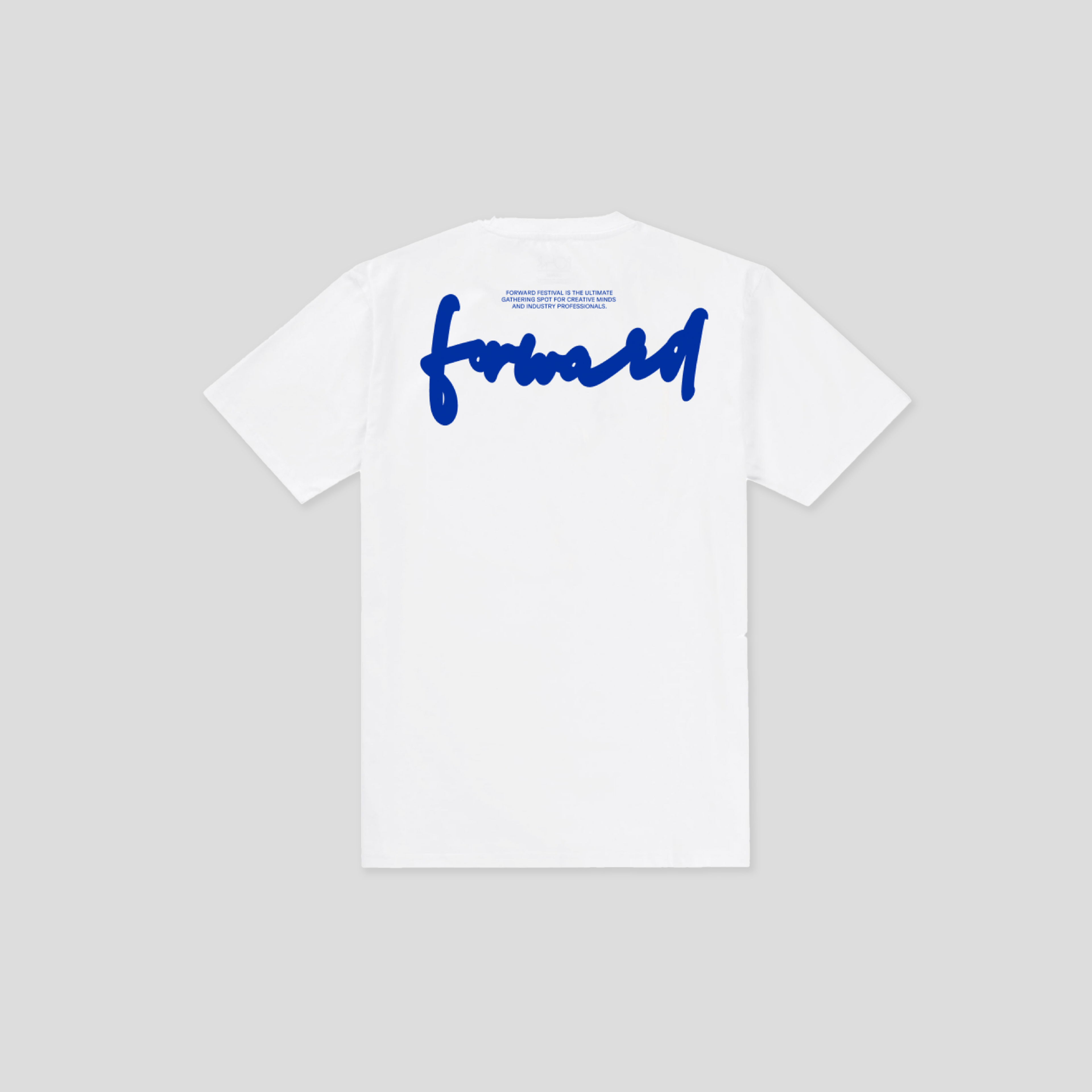 Forward Festival 2025 T-Shirt | White w/ Blue 3D Print